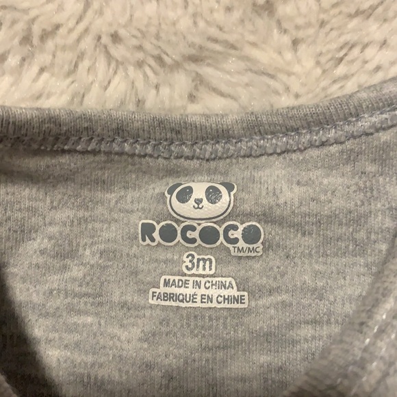 (3 for $10) grey rococo bodysuit - Picture 3 of 4